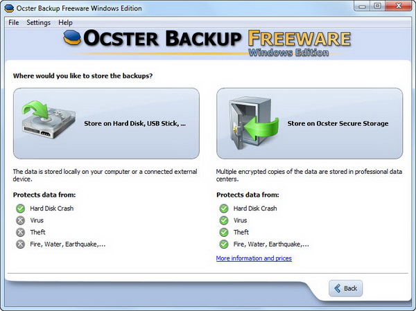 Ocster Backup Free for Windows