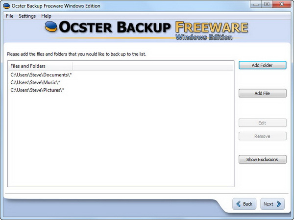 Ocster Backup Free for Windows