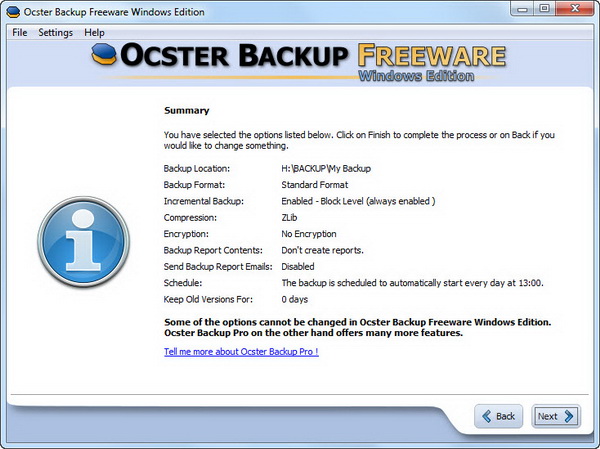 Ocster Backup Free for Windows