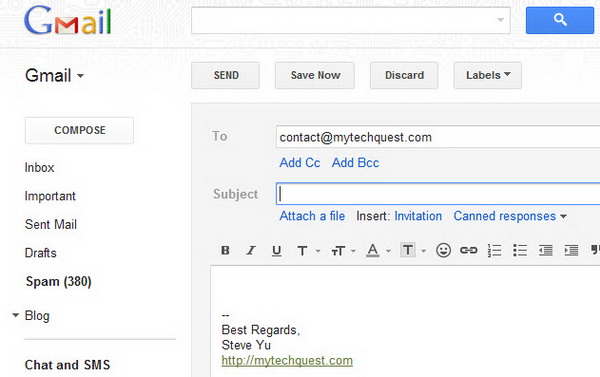 Compose New Gmail in Chrome Address Bar