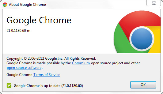 Google Chrome 21 Stable