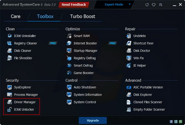 IOBit Advanced Systemcare 6 Beta 2.0 - Toolbox