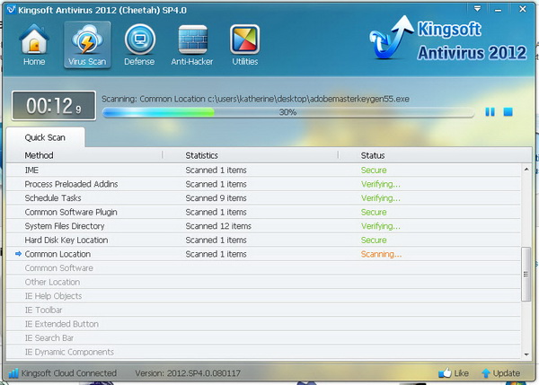 Kingsoft Free Cloud Antivirus 2012