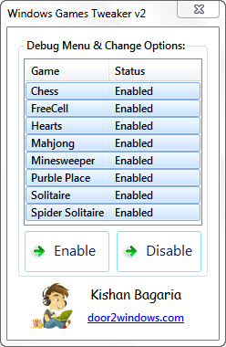 Windows Games Tweaker - Enable Debug Mode in Windows Games