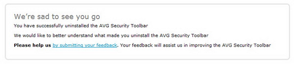 Remove AVG Security Toolbar and AVG Secure Search