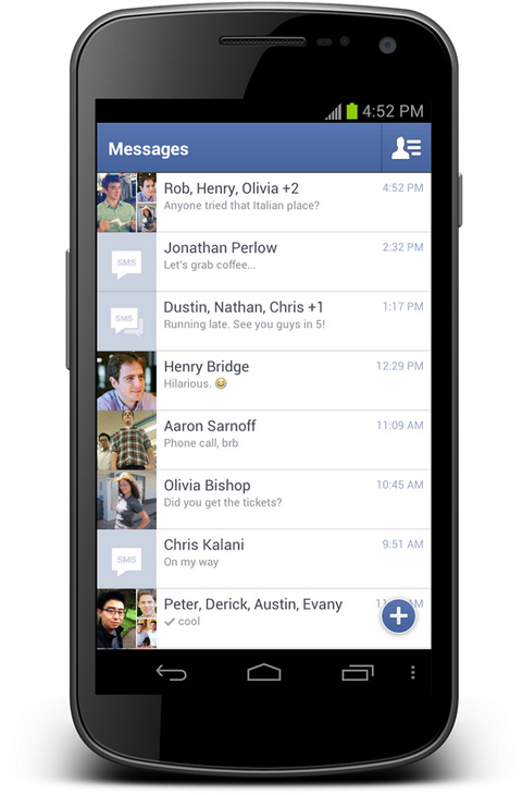 Facebook Messenger for Android Updated with New Look