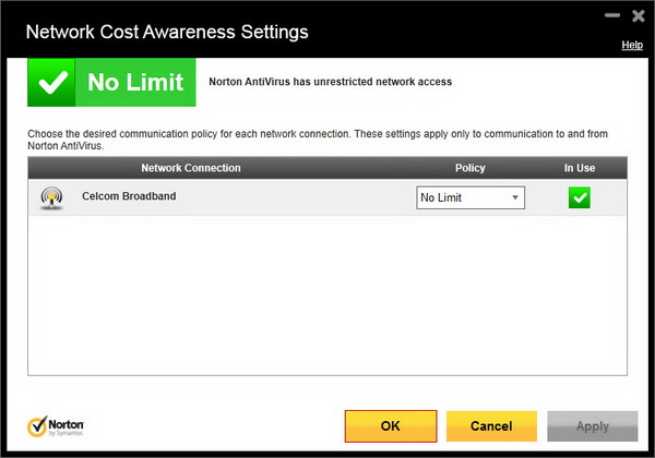 Norton Antivirus 2013 - Bandwidth Monitoring