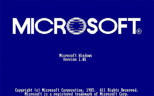 Microsoft Windows 1.01 OS -Bootscreen