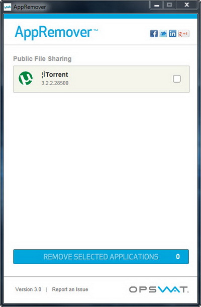 AppRemover 3.0 Supports File Sharing Apps Removal