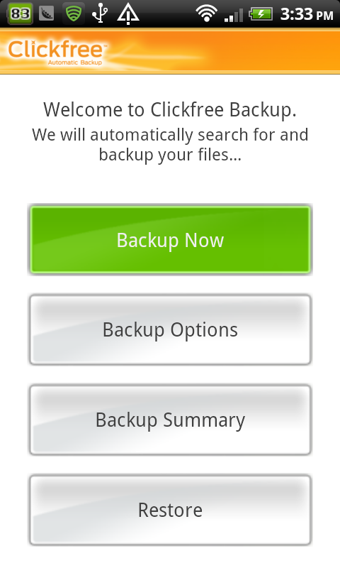 Backup Android Data with Clickfree Mobile Backup