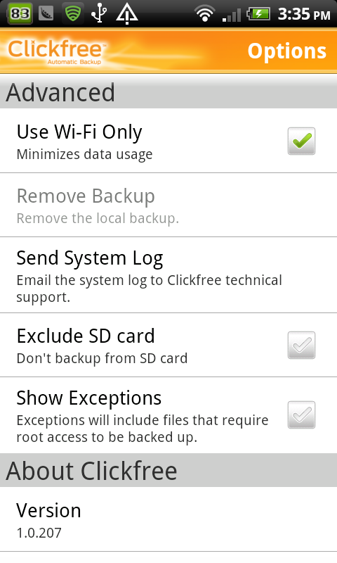 Backup Android Data with Clickfree Mobile Backup