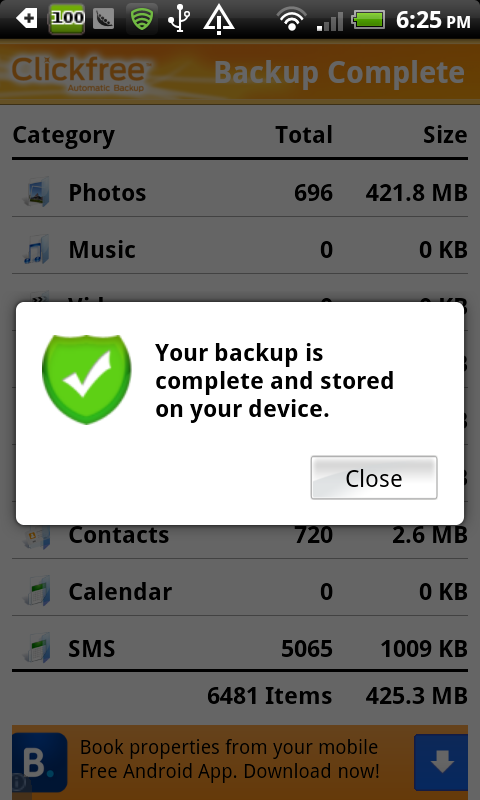 Backup Android Data with Clickfree Mobile Backup