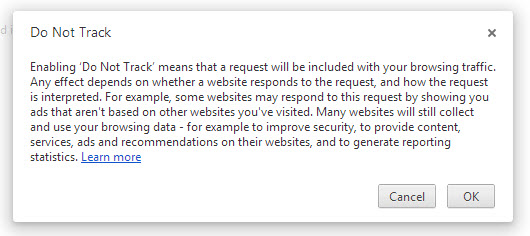 Chrome 23 - Do Not Track (DNT) protocol