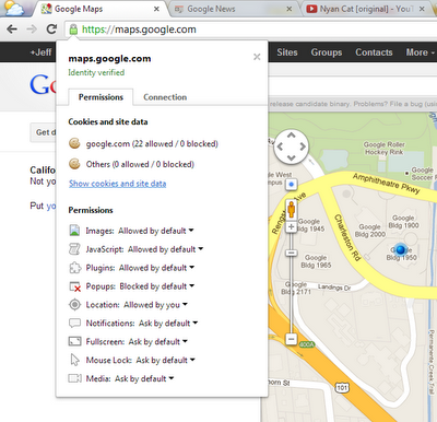 Chrome 23 - Easier Website Permissions