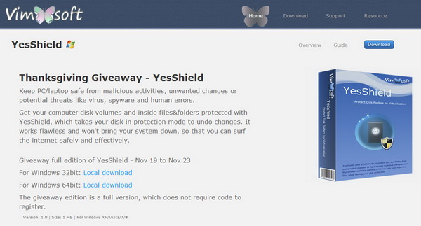 YesShield - Thanksgiving 2012 Giveaway