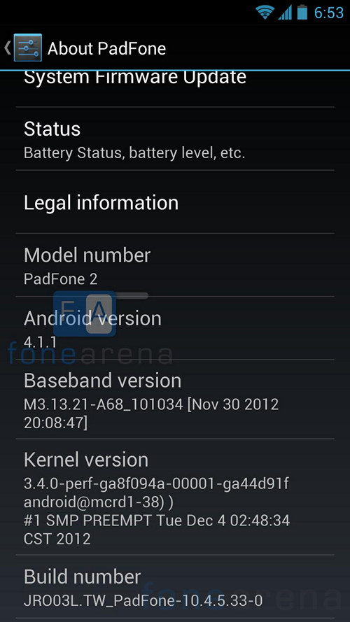 ASUS Padfone 2 Gets Jelly Bean Update