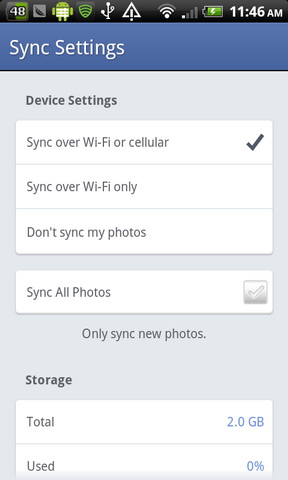 Facebook - Photo Sync