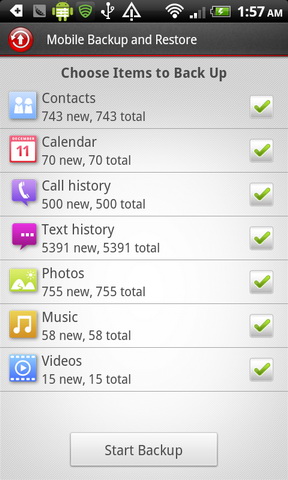 Mobile Backup and Restore for Android