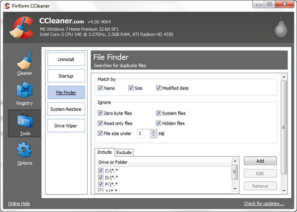 CCleaner v4.00 for Windows