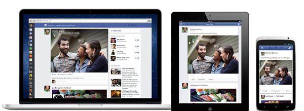 Same Facebook News Feed Design on All Devices