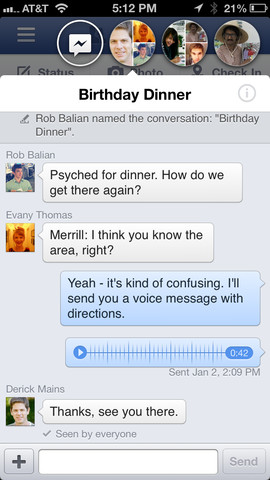 Facebook for iOS - Chat Heads