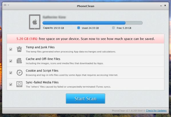 PhoneClean 2 - Frees up Space in iPhone, iPad and iPod Touch