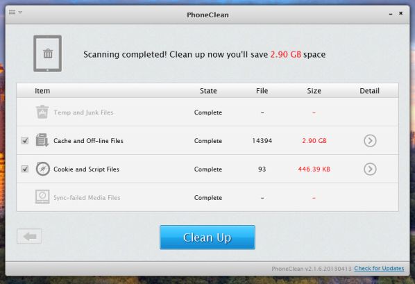 PhoneClean 2 - Frees up Space in iPhone, iPad and iPod Touch