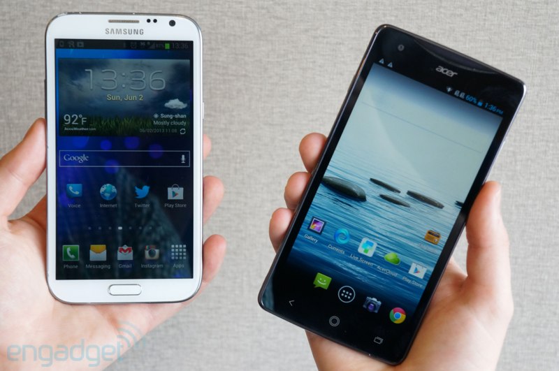Acer Liquid S1 vs Samsung Galaxy Note II