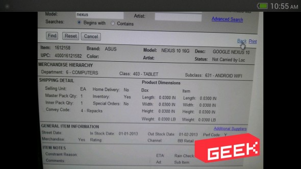 ASUS Nexus 10 Retail Leak