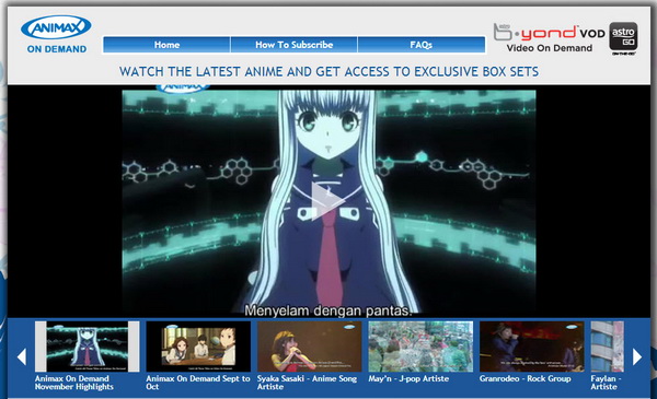 Animax on Demand at Astro Malaysia