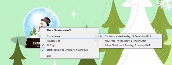 Animated Christmas Trees, Globes and more Decorations for desktop