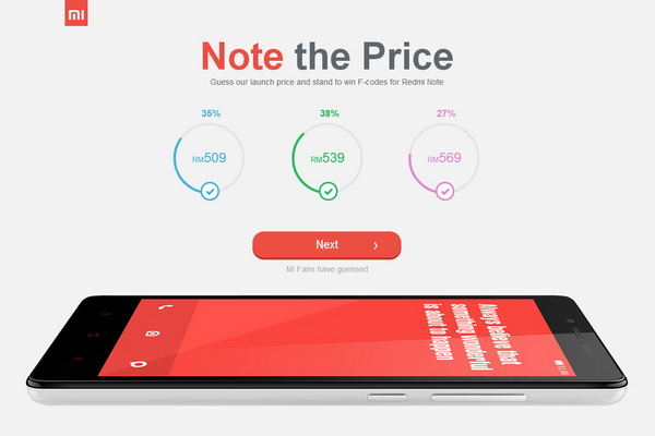 Redmi Note - Note the Price