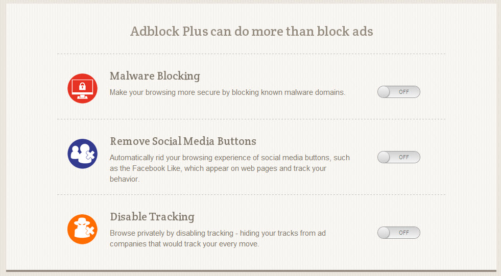 Adblock Plus extra features