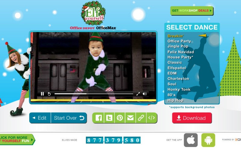 Elf Yourself Christmas Video Greeting Card