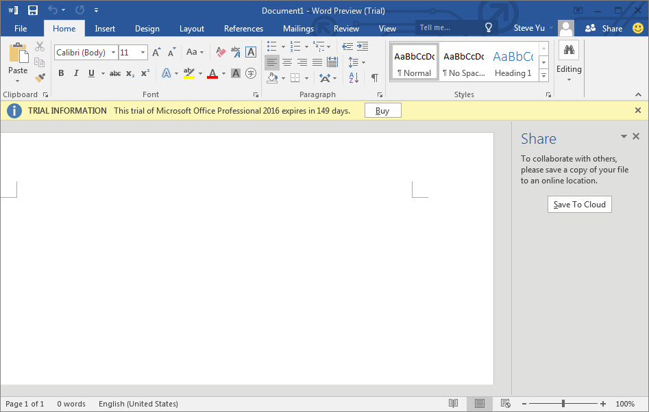 Office 2016 Preview - Word