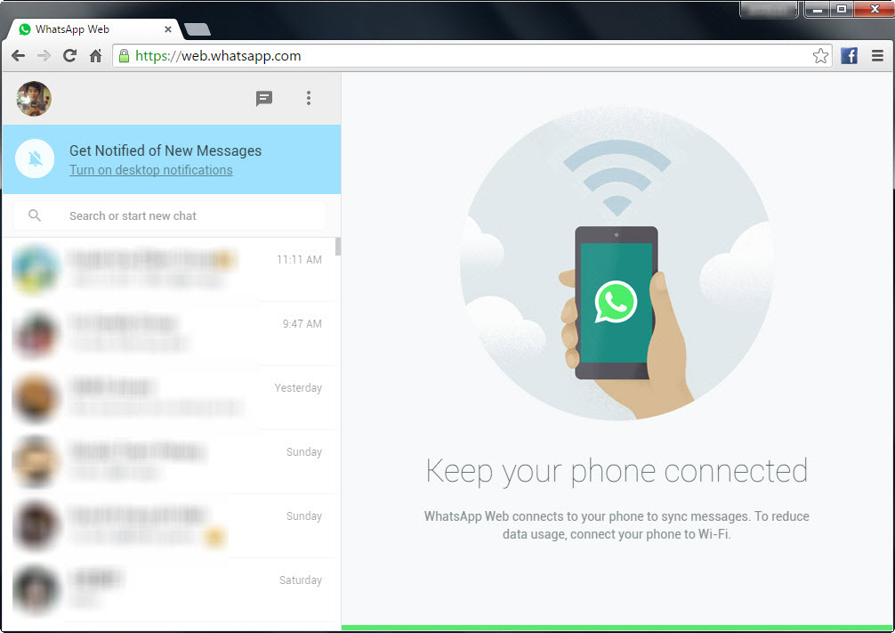 WhatsApp Web lets you access WhatsApp Messages on your PC