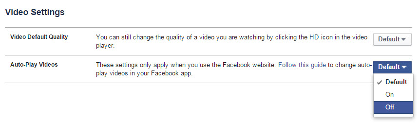 How to Disable Auto Play for Facebook Videos