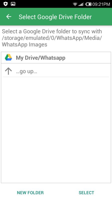 Back up Whatsapp Images to Google Drive