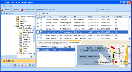 Free Outlook PST File Viewer