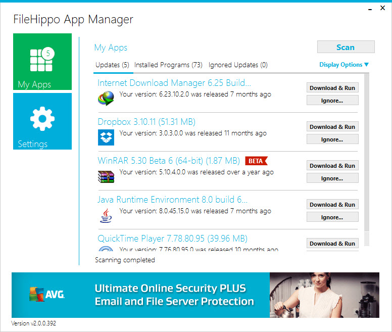 FileHippo App Manager - Keep Windows 10 Software Up-to-date