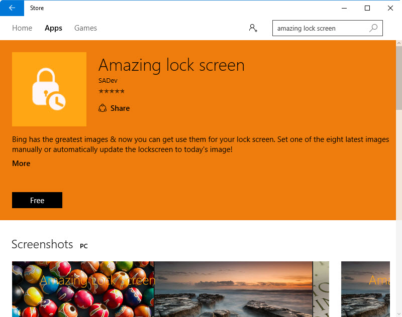 Set Bing Daily Image as Windows 10 Lock Screen