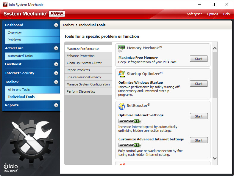 system mechanic system optimizer windows 10