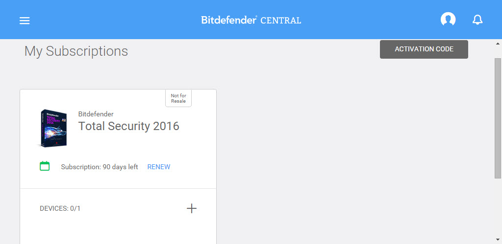 Bitdefender Total Security 2016 with 90 Days Free Trial - Bitdefender Central