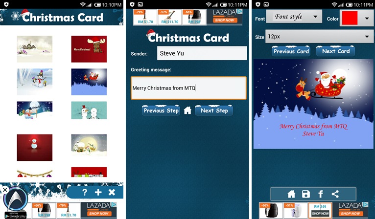 Create and Send Christmas Cards for Android