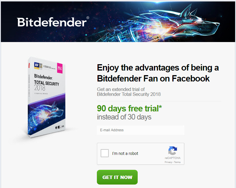Bitdefender Total Security 2018 with free 90 days trial license