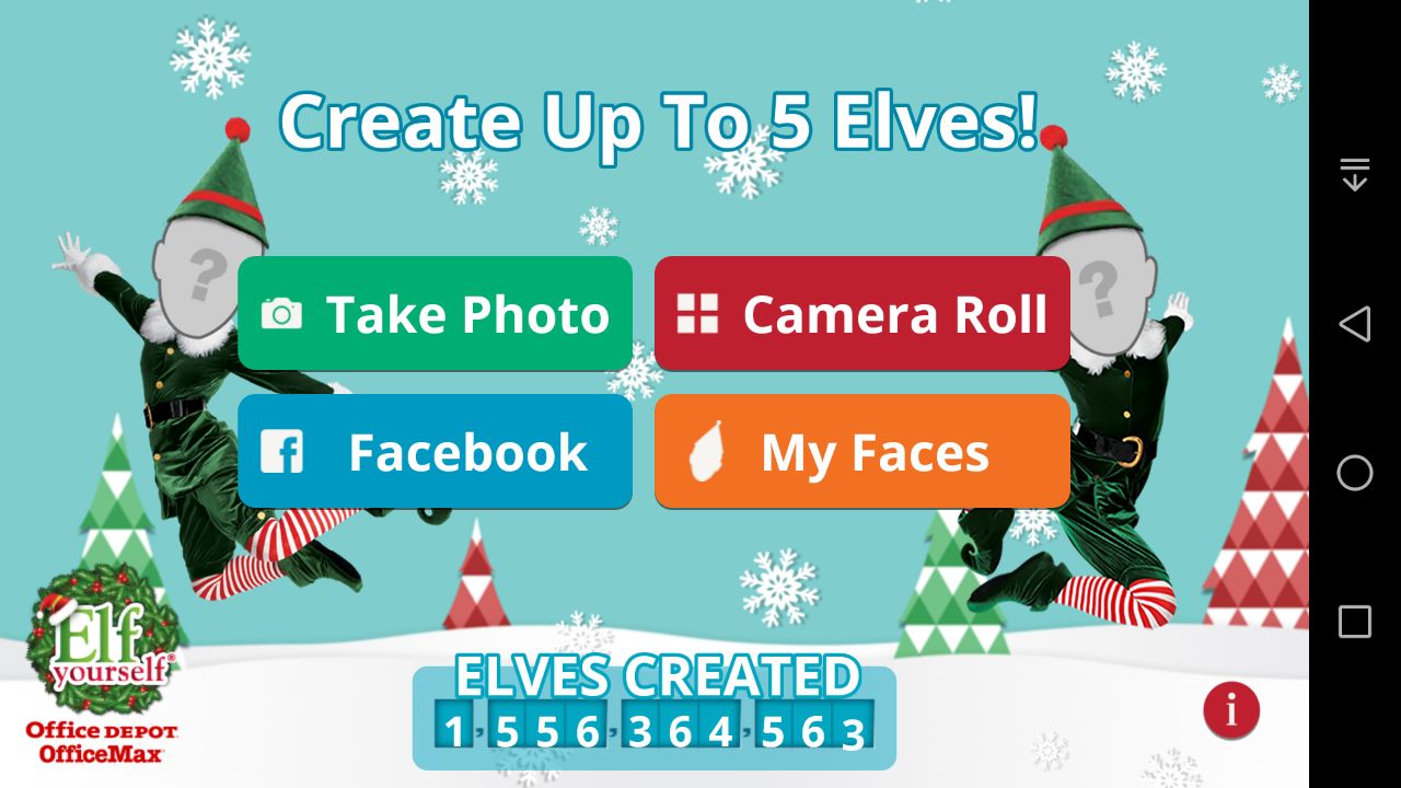 Elf Yourself Android App - Main Window