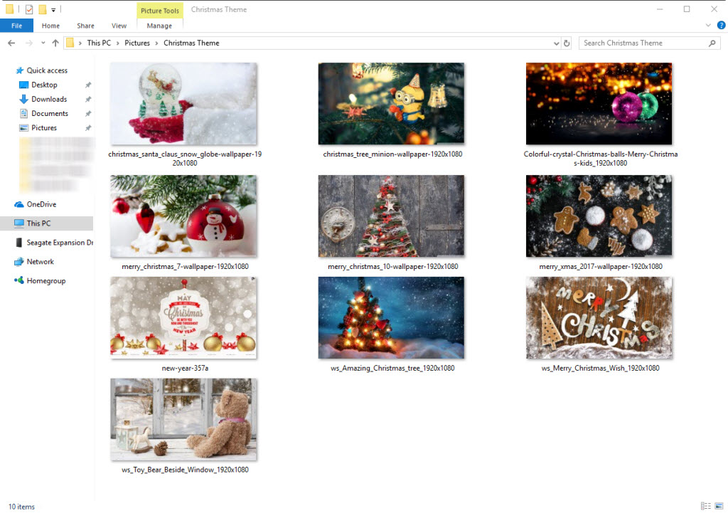 Create Own Windows 10 Christmas Theme