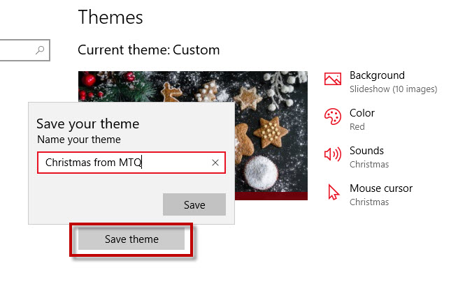 Create Own Windows 10 Christmas Theme