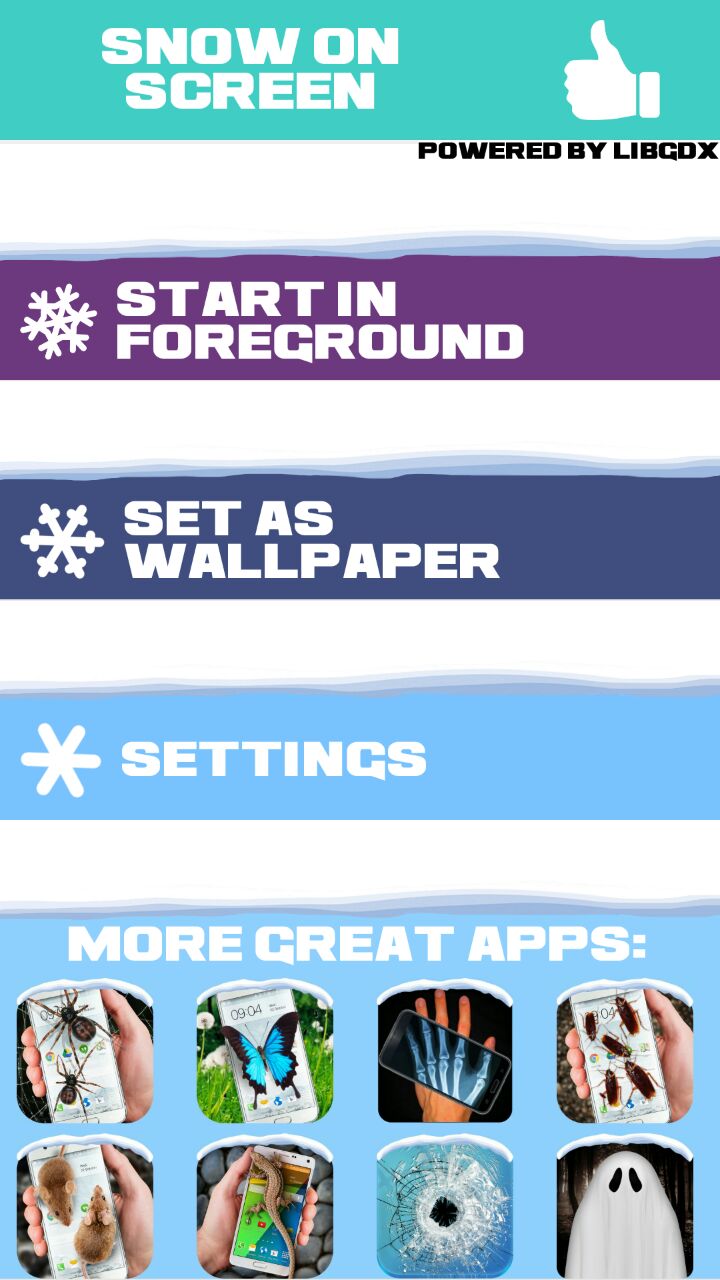 Falling Snow Effect on Android - Snow on Screen Winter Effect