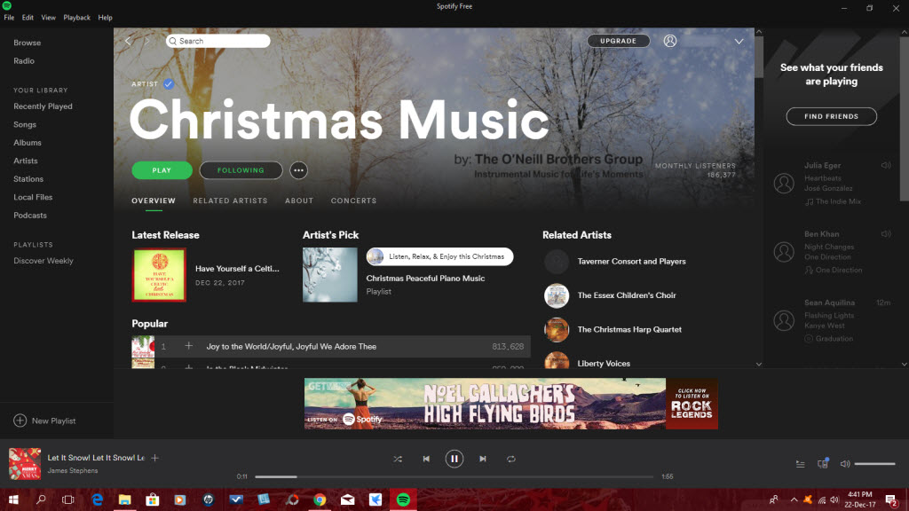 Free Christmas Music Streaming at Spotify